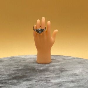 Vintage silver ring mother of pearl 925 - 00H024